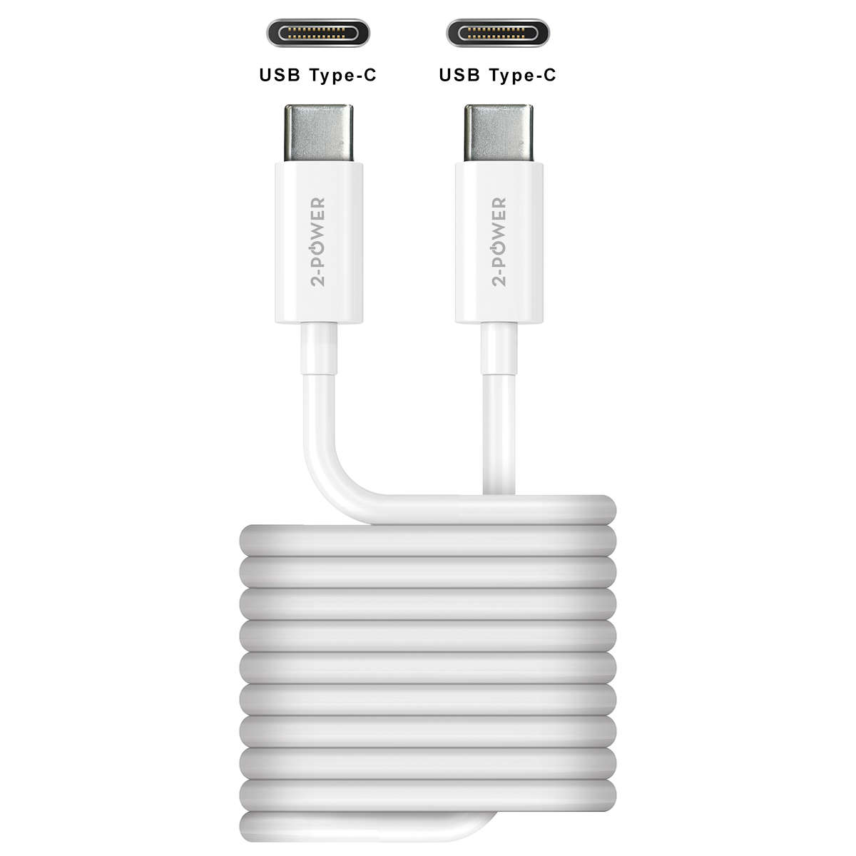 2PUC2M06W | 2-Power 2m 100W USB Cable USB-C to USB-C