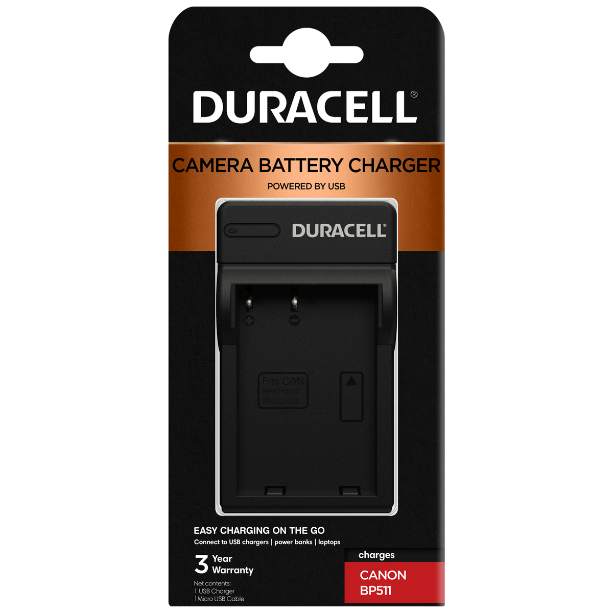 DRC5902 | Duracell Battery Charger for Canon BP-511 Batteries