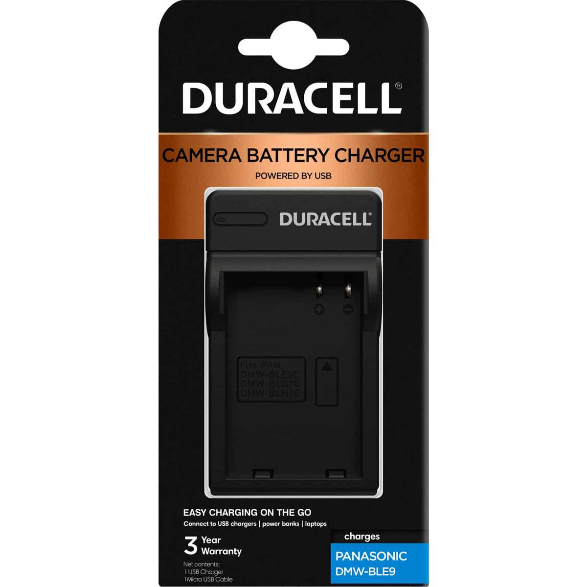 Charger for Panasonic DMW-BLE9 Battery by Duracell