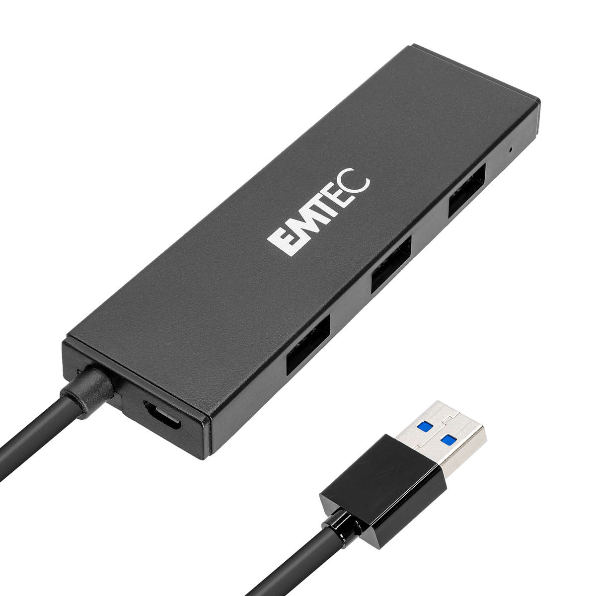ECHUBT620A | EMTEC 4-Port USB Hub with Integrated USB-A Cable