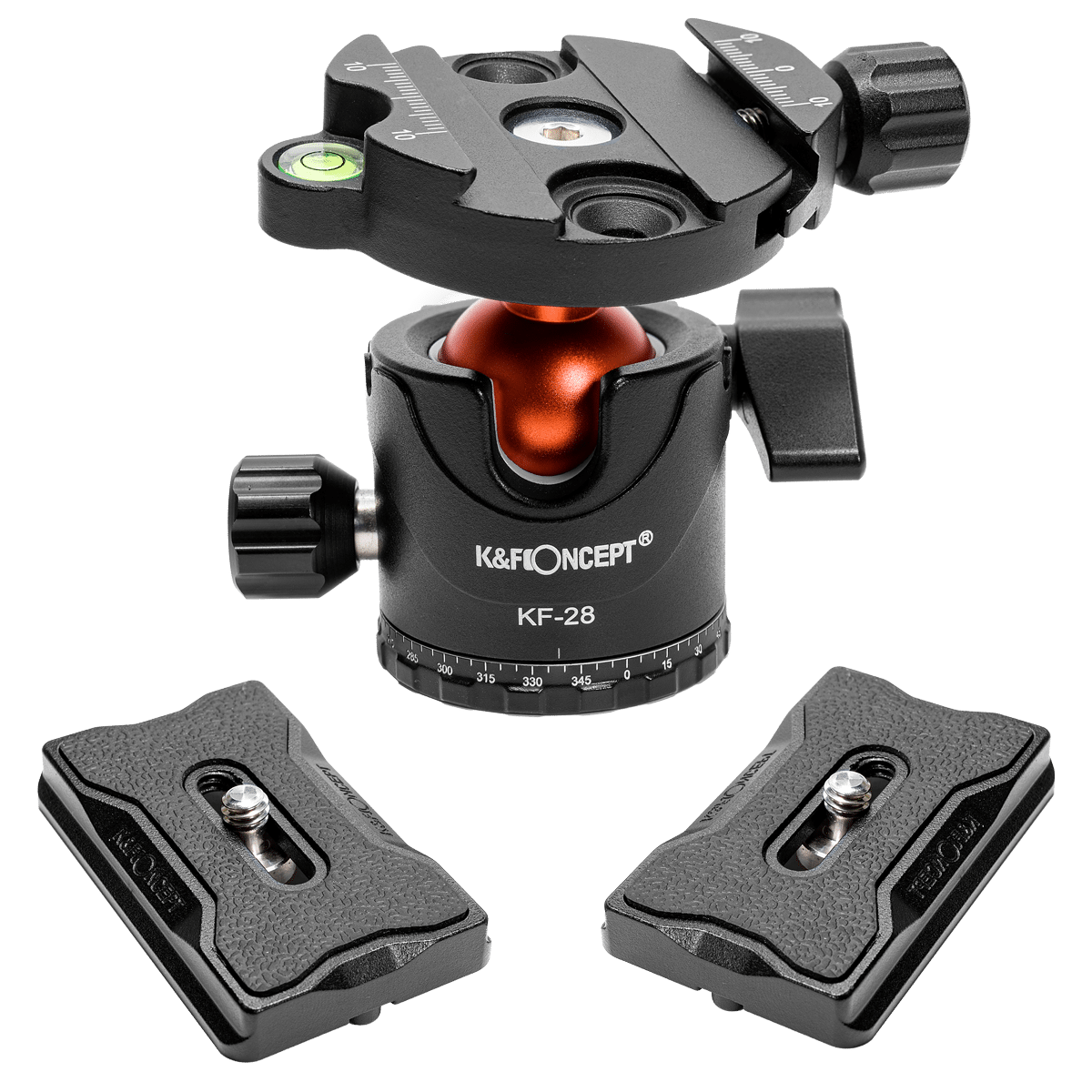 KF31.023 | K&F 28mm Ball Head with 10kg Load Capacity and Two Quick Release Plates