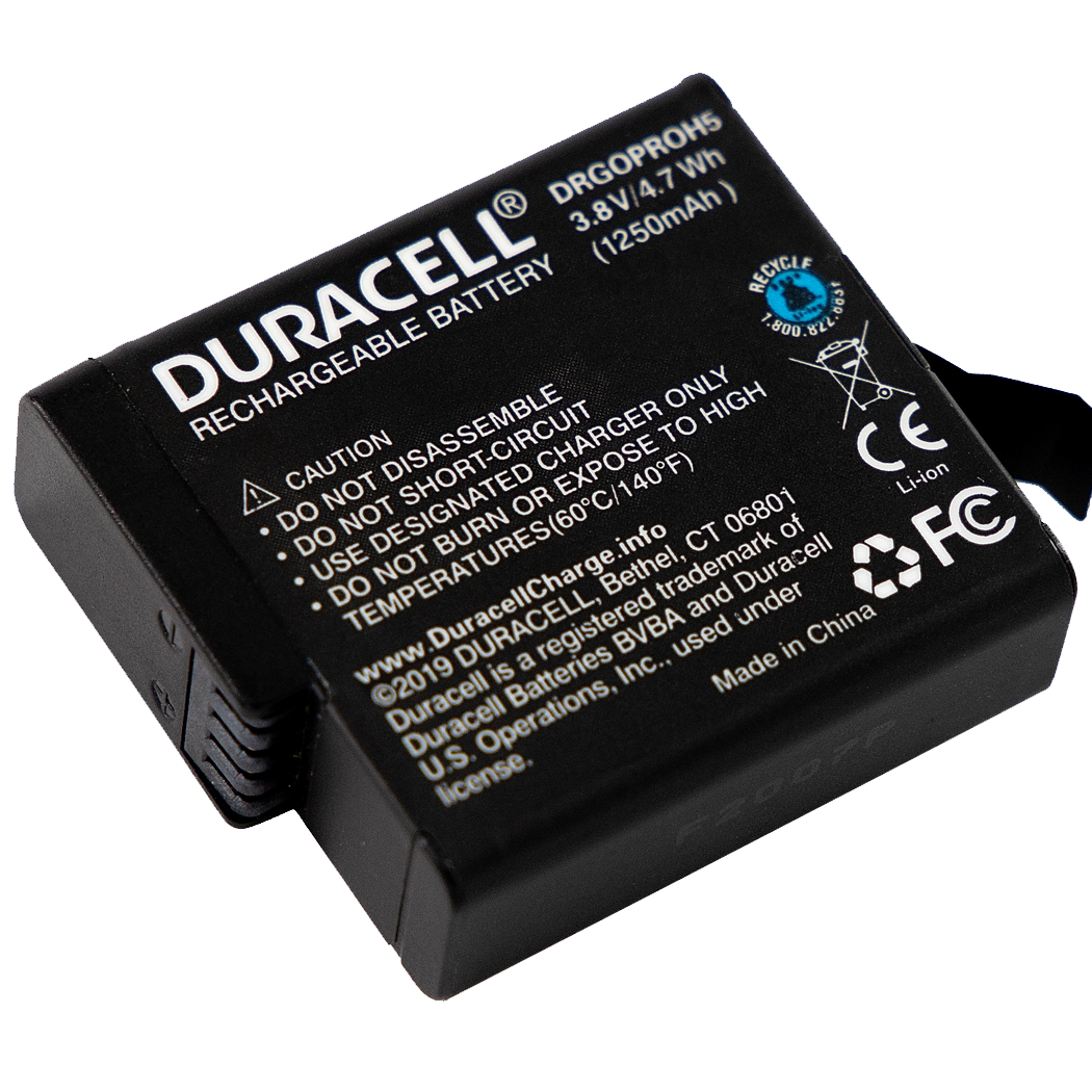 2 Pack GoPro Hero 5/6/7 or 8 Batteries by Duracel | DRGOPROH5-X2