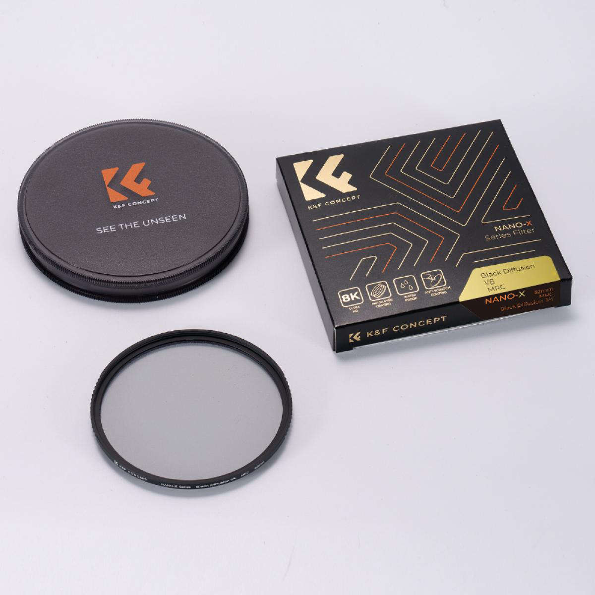 KF01.1625 | K&F 40.5mm 1/8 Black Diffusion Filter Nano-X Series