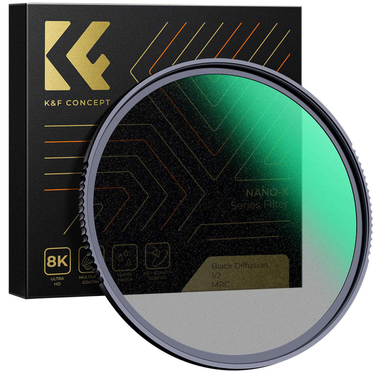 KF01.1655 | K&F 77mm 1/2 Black Diffusion Filter Nano-X Series