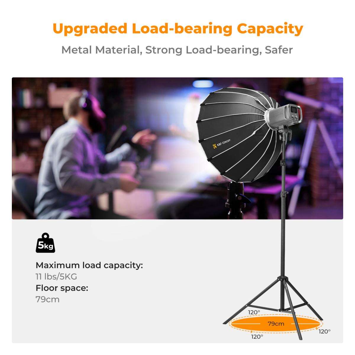 K&F Light Stands Ideal for Hobbyist Creators - K&F 2m Light Stand for 5kg Loads Ideal for Hobbyis...