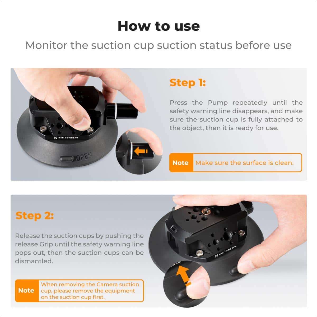 K&amp;F 4.5 Suction Mount with Magic Arm, Phone &amp; Action Cam Mount | KF31.100