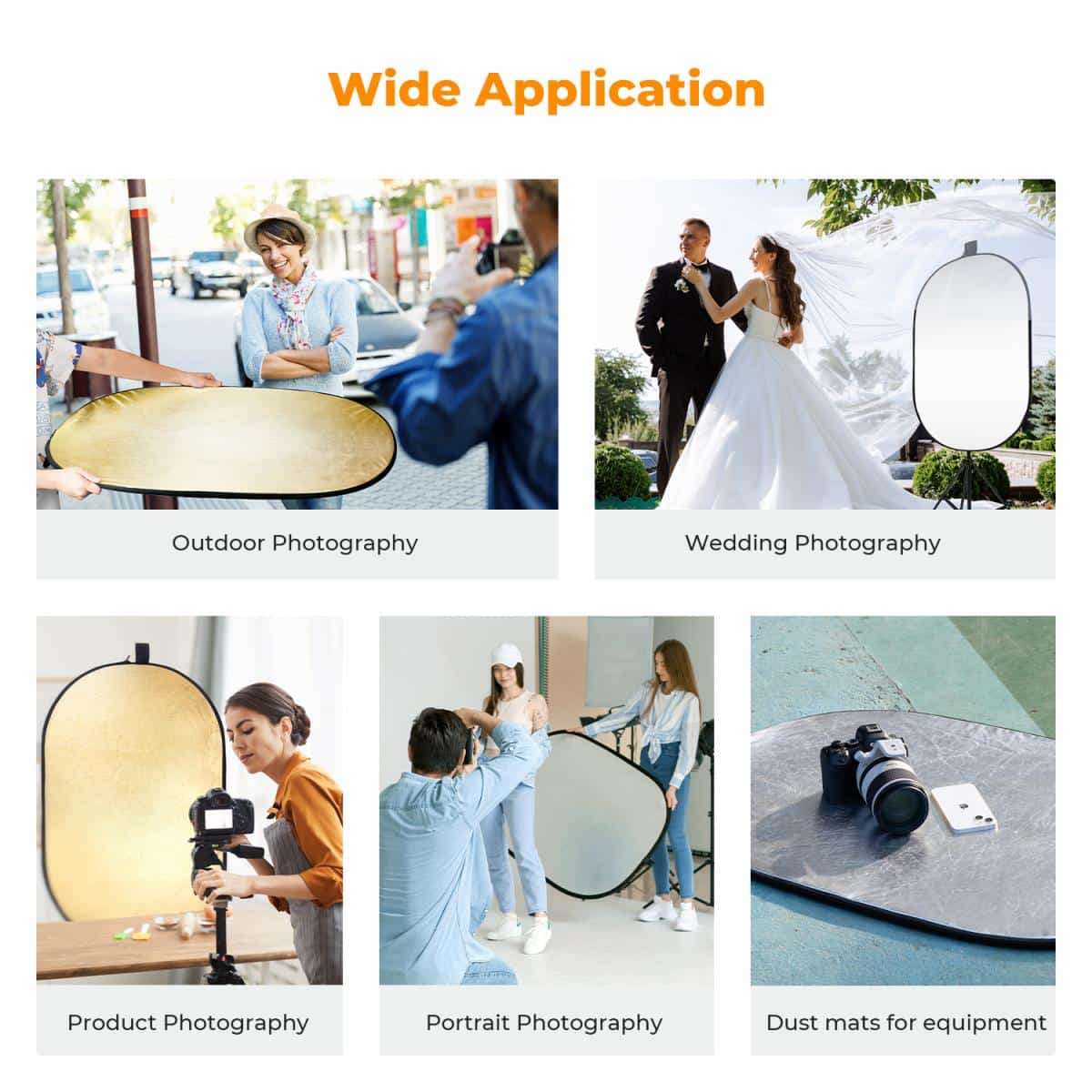 KF18.0010 | K&F 5-In-1 Collapsible Reflector Oval 60x90cm