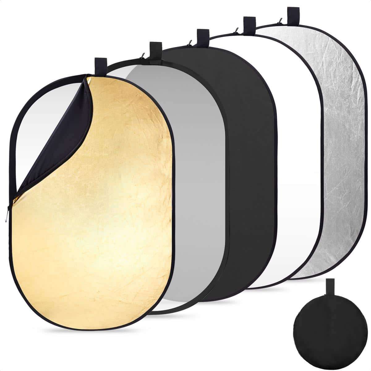 KF18.0010 | K&F 5-In-1 Collapsible Reflector Oval 60x90cm