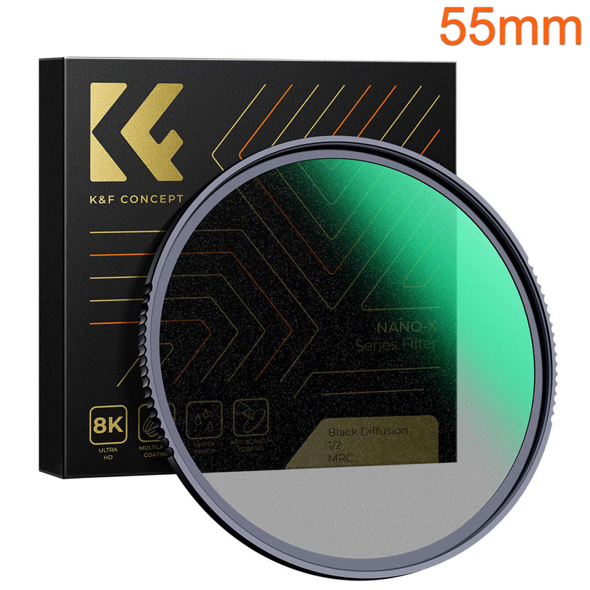 KF01.1650 | K&F 55mm 1/2 Black Diffusion Filter Nano-X Series