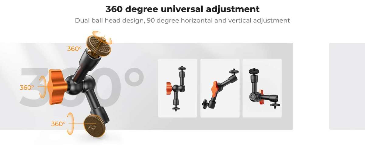 KF31.130 | K&F 6" (15cm) Magic Arm with Super Clamp