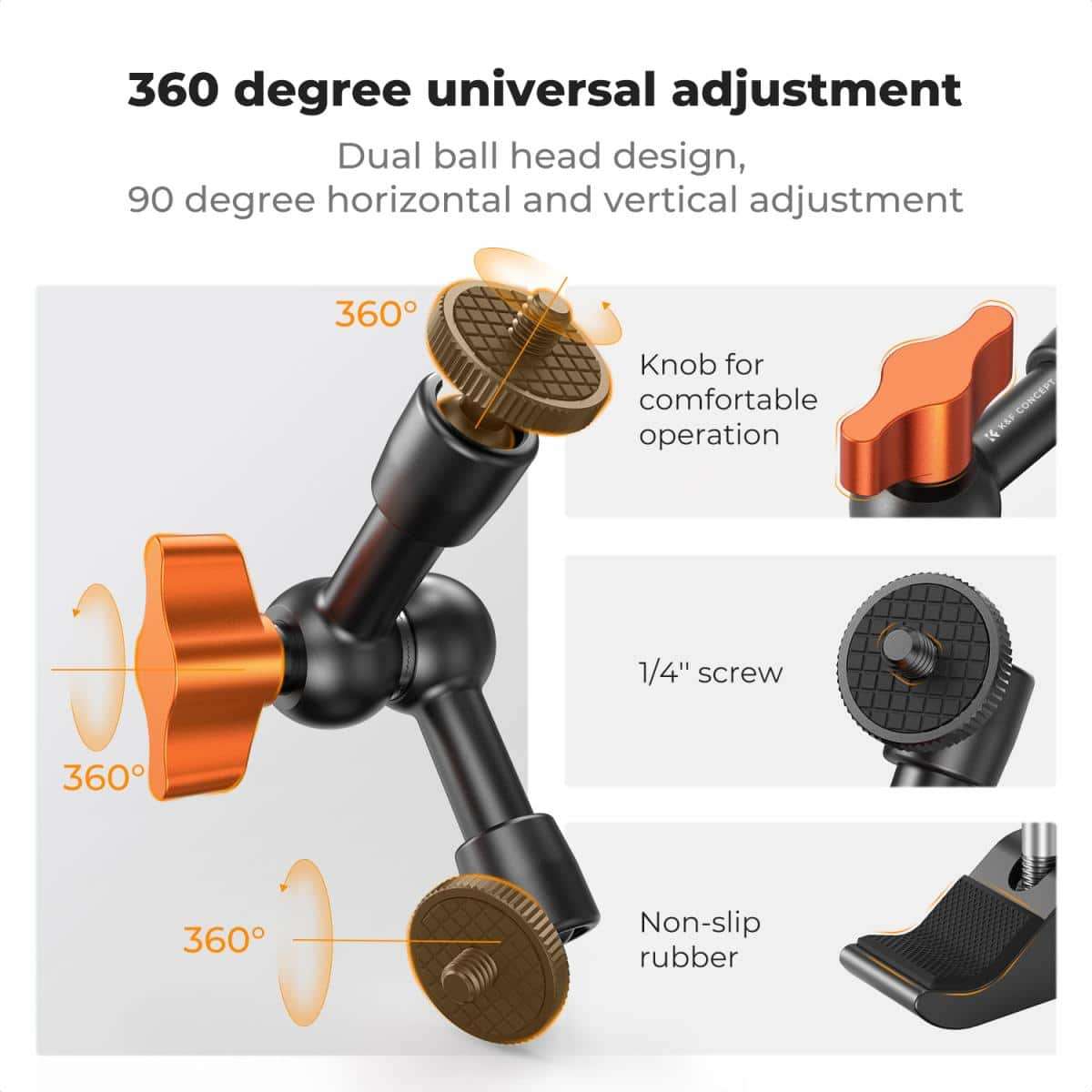 KF31.130 | K&F 6" (15cm) Magic Arm with Super Clamp