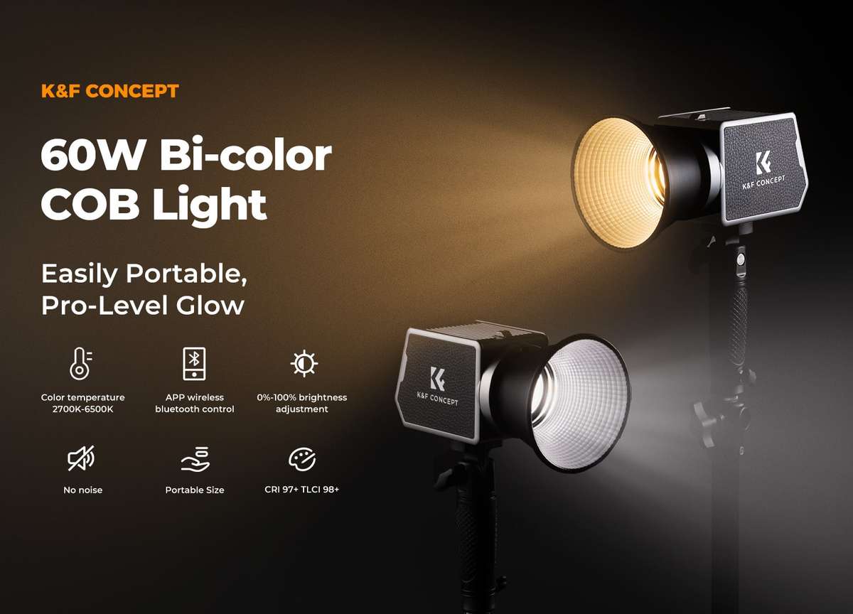 K&F 60W LED Light with Built-in Battery for Photo or Video | KF34.045