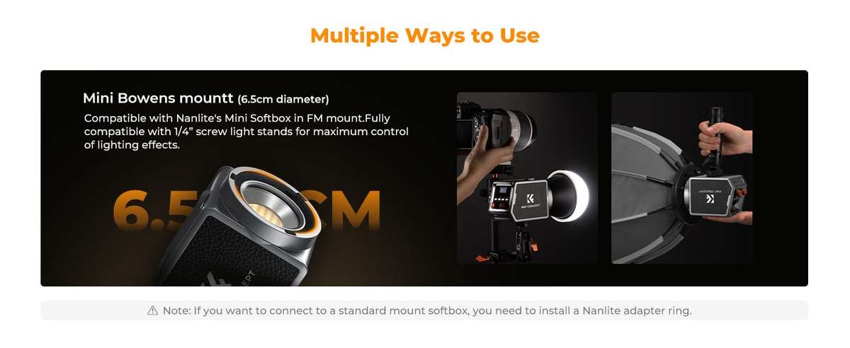 K&F 60W LED Light with Built-in Battery for Photo or Video | KF34.045