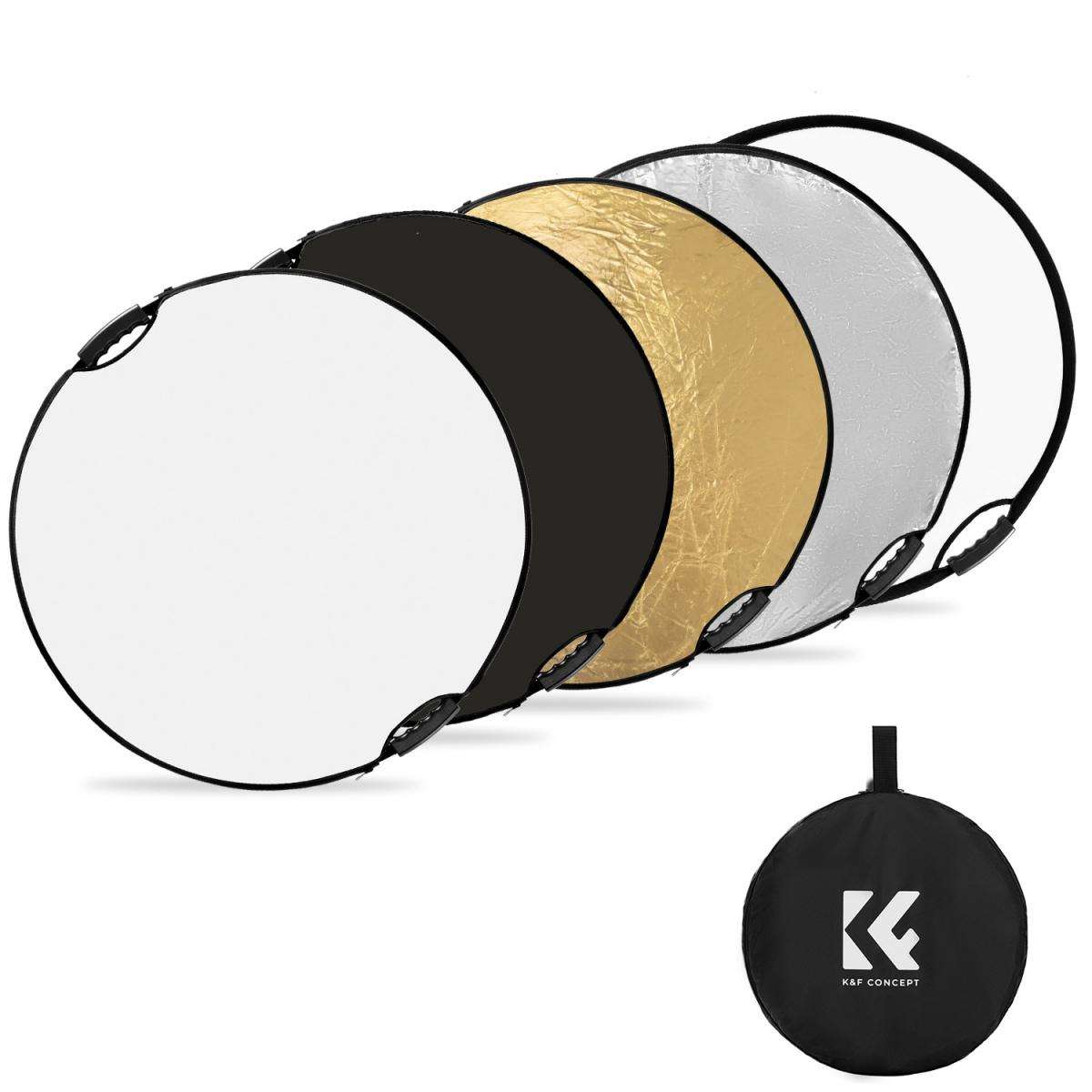 KF18.0005 | K&F 80cm 5-In-1 Collapsible Reflector Disc with Handles