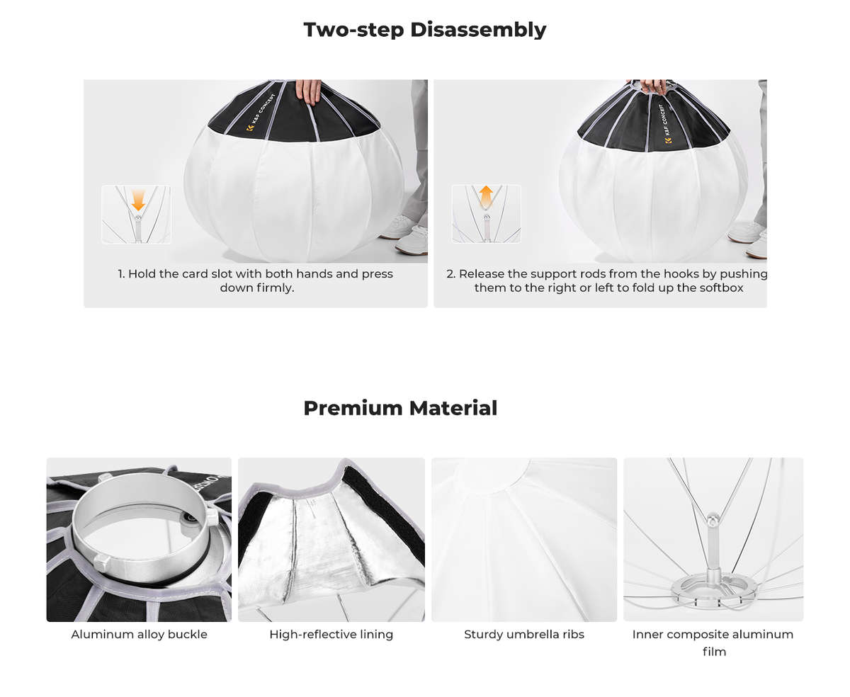 K&F 85cm Lantern Softbox with Bowens Mount and Quick Setup | KF18.0009V1