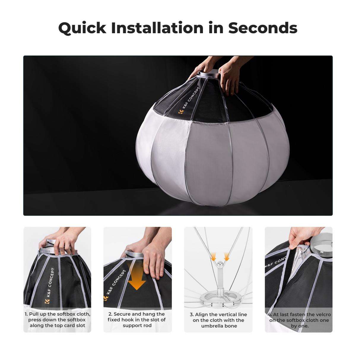 K&F 85cm Lantern Softbox with Bowens Mount and Quick Setup | KF18.0009V1