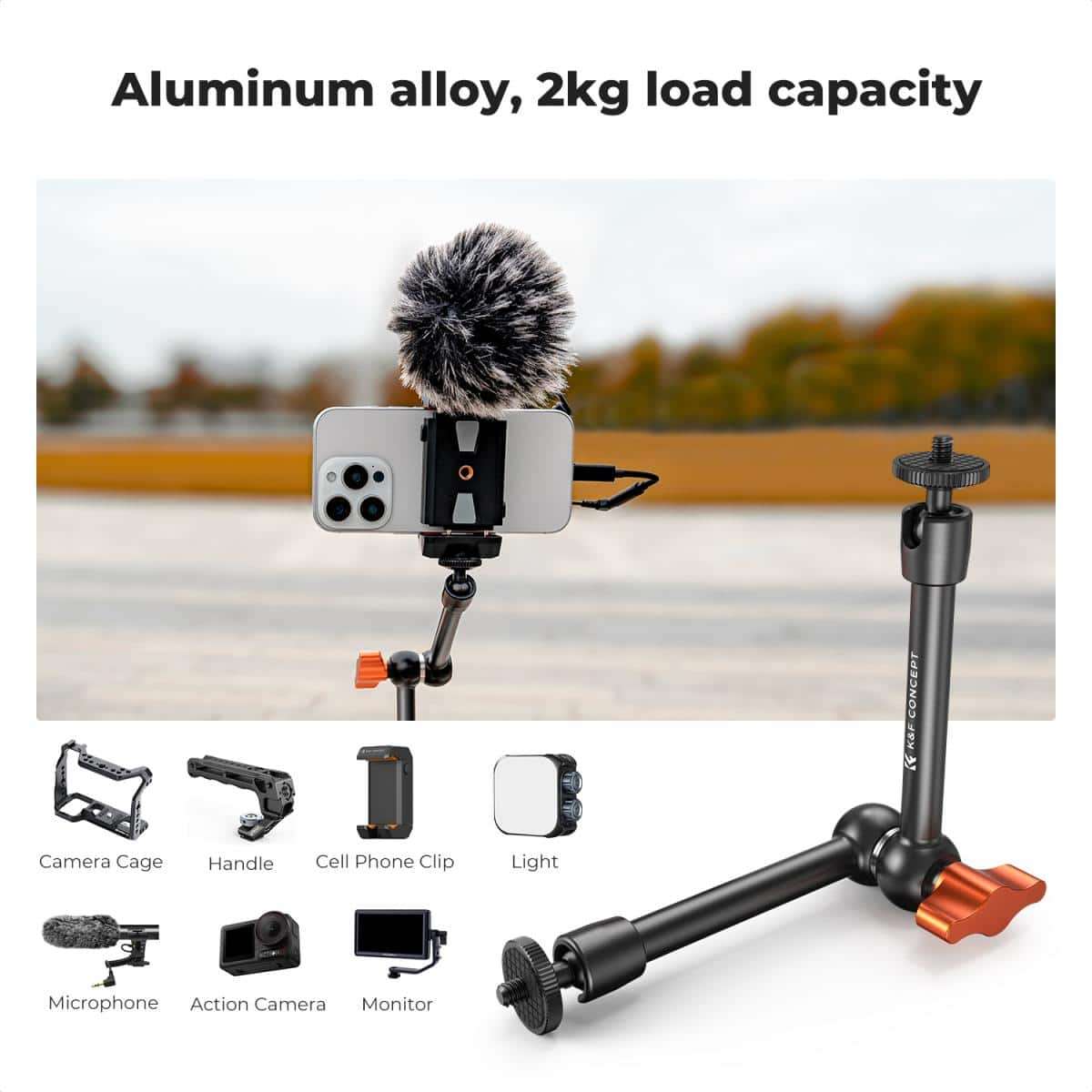 K&F Magic Arm 9.8 Inch with Mini Clamp | KF31.131