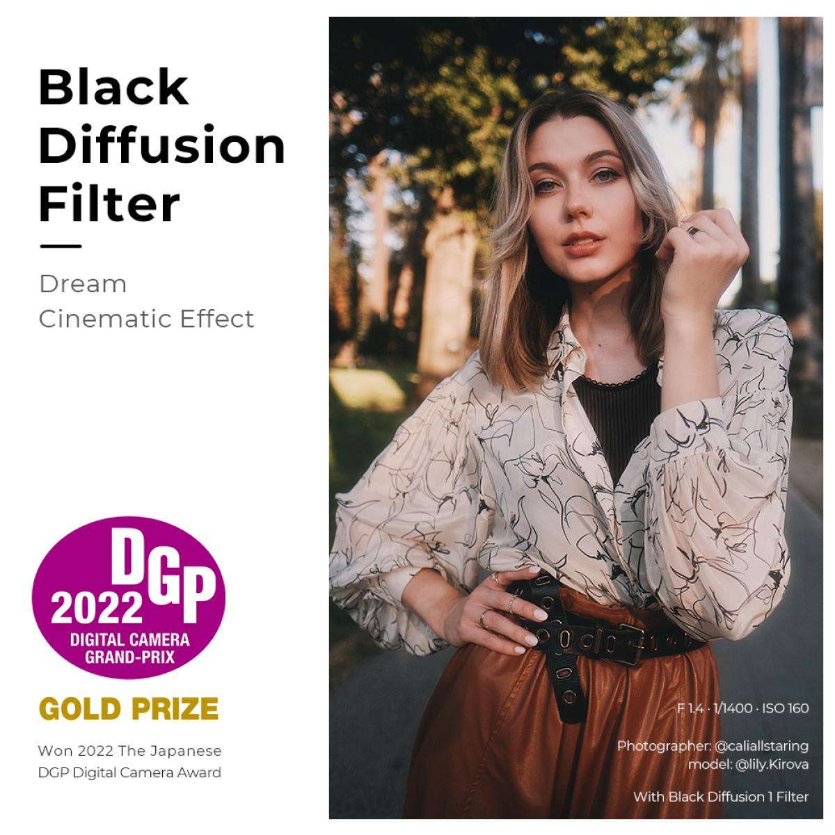 KF01.1655 | K&F 77mm 1/2 Black Diffusion Filter Nano-X Series