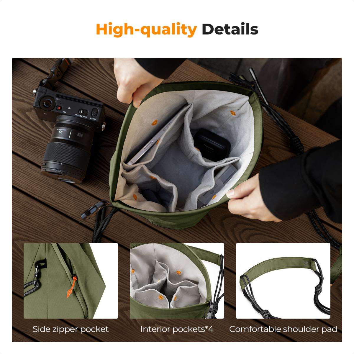 K&F Camera Handbag a Stylish and Multi-Use Bag - K&F Camera Handbag (Orange) a Stylish and Multi-...
