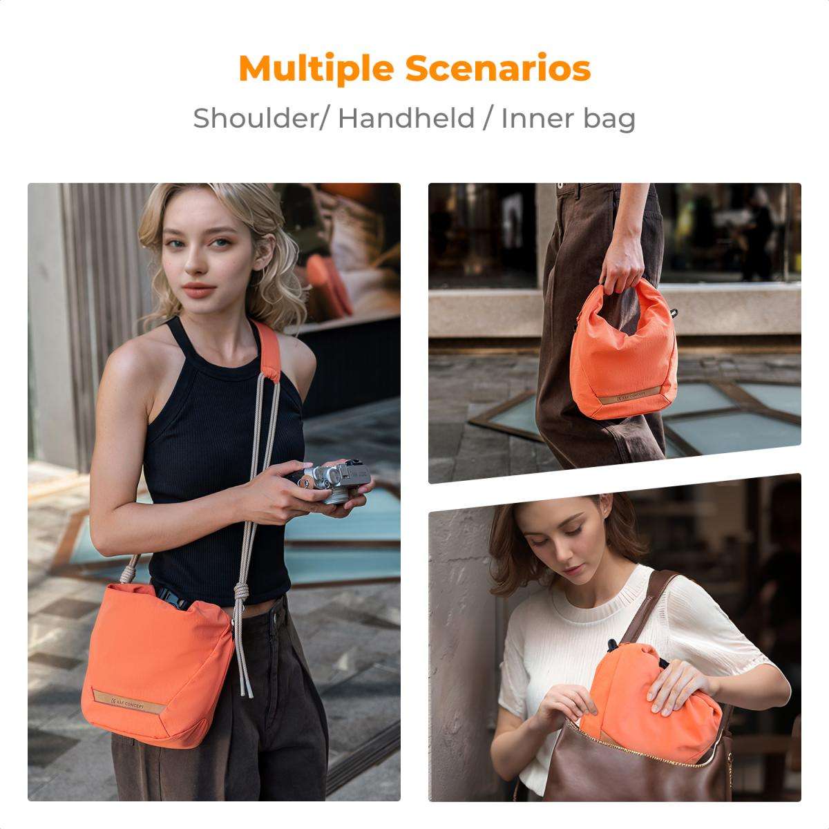 K&F Camera Handbag a Stylish and Multi-Use Bag - K&F Camera Handbag (Orange) a Stylish and Multi-...