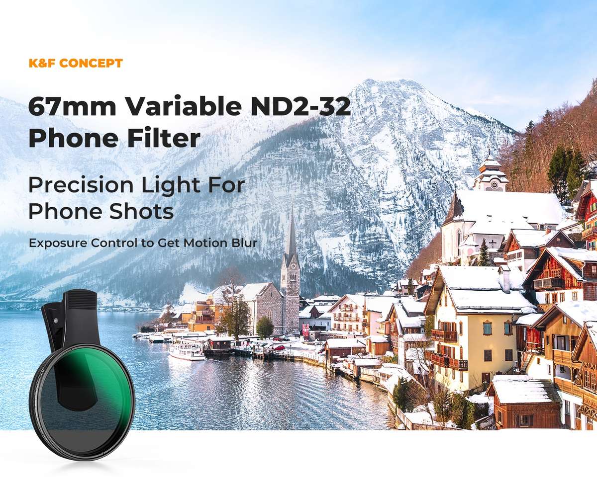 K&F Clip-On 67mm Variable ND232 Filter for Mobile Phones | KF01.2901V2