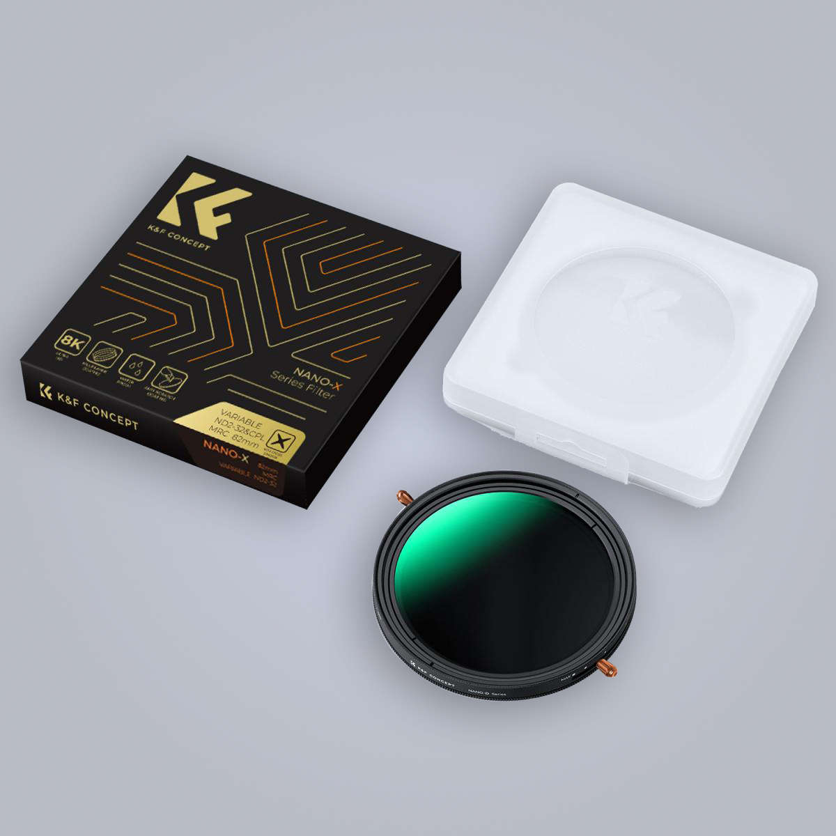 KF01.1323V1 | K&F 62mm 2-in-1 CPL and Variable ND 2-32 Filter Nano-X Series