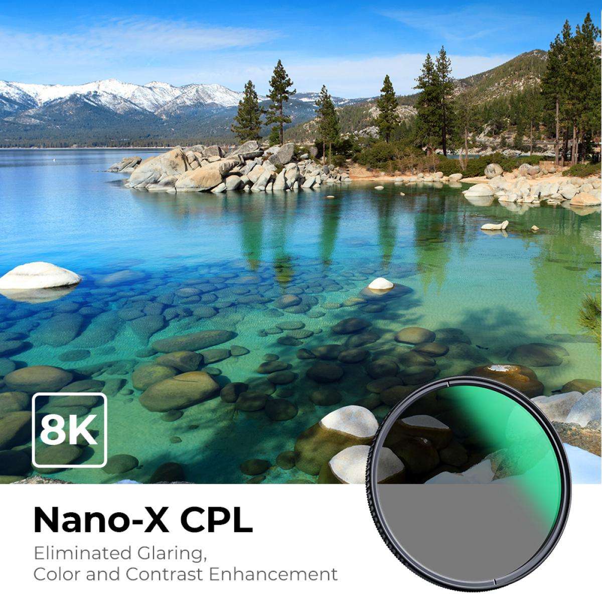 KF01.996 | K&F 72mm Circular Polariser (CPL) Filter Nano-X Series