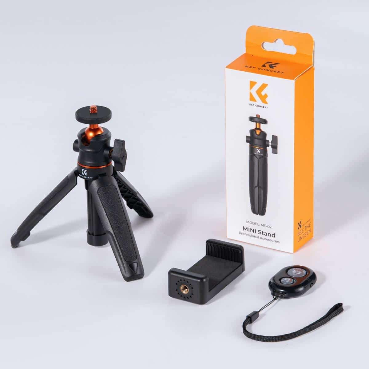 K&F Desktop Tripod with Height Extension Column and Remote | KF09.128V1