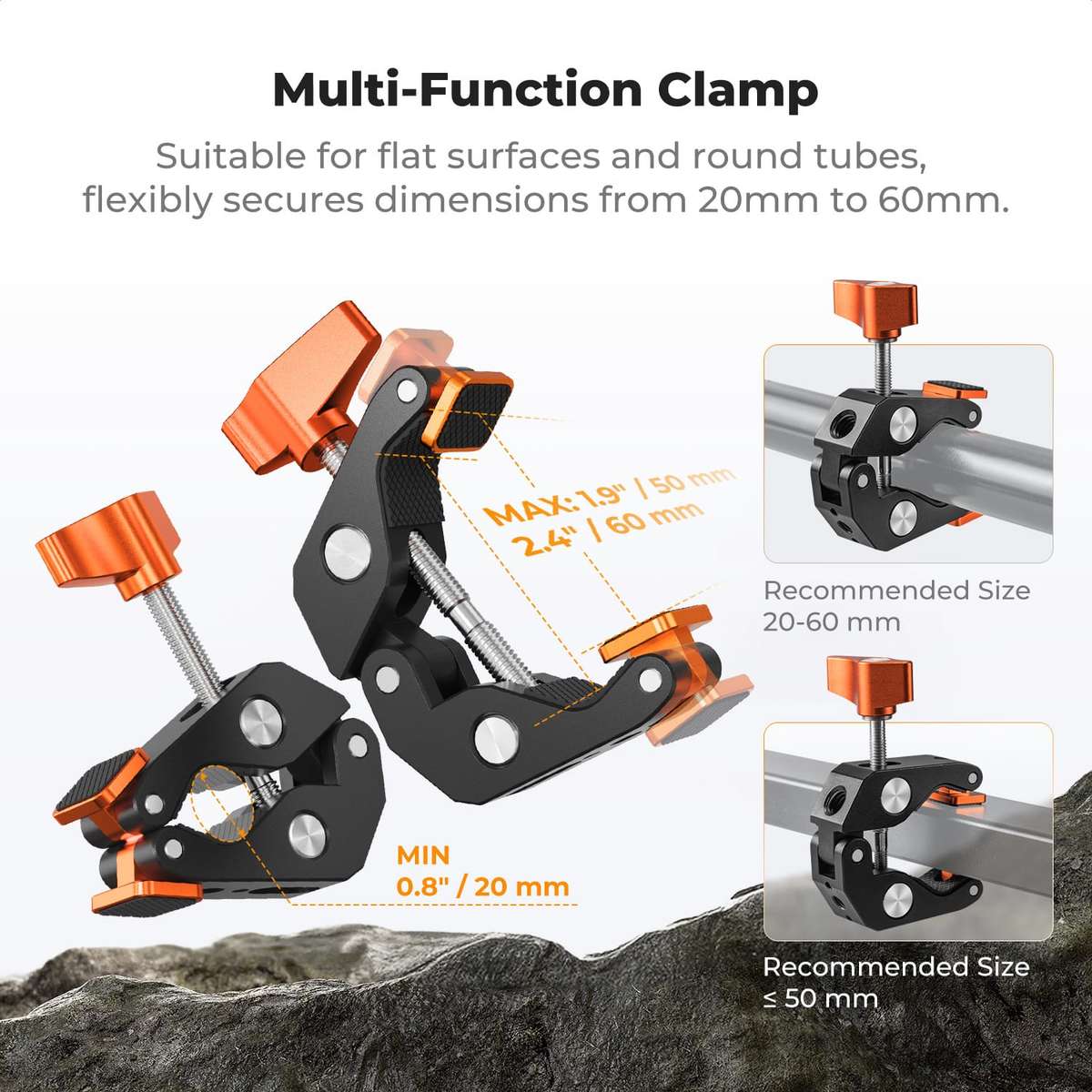 K&F Multi-Functional Super Clamp Offering Flat or Round Mounting | KF31.218