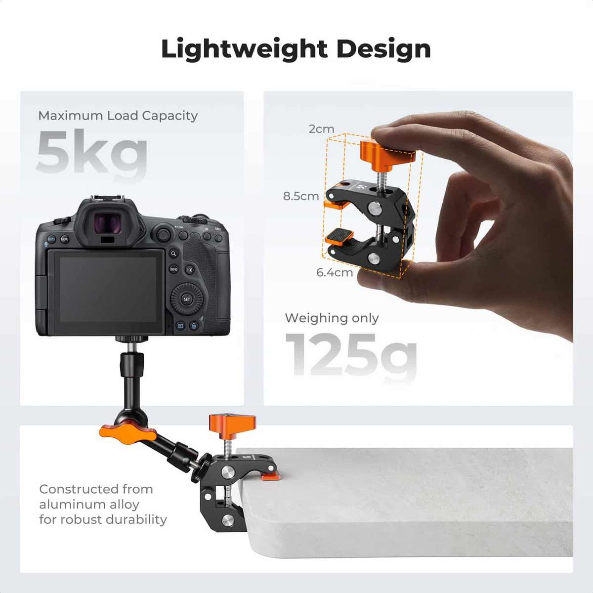 K&F Multi-Functional Super Clamp Offering Flat or Round Mounting | KF31.218
