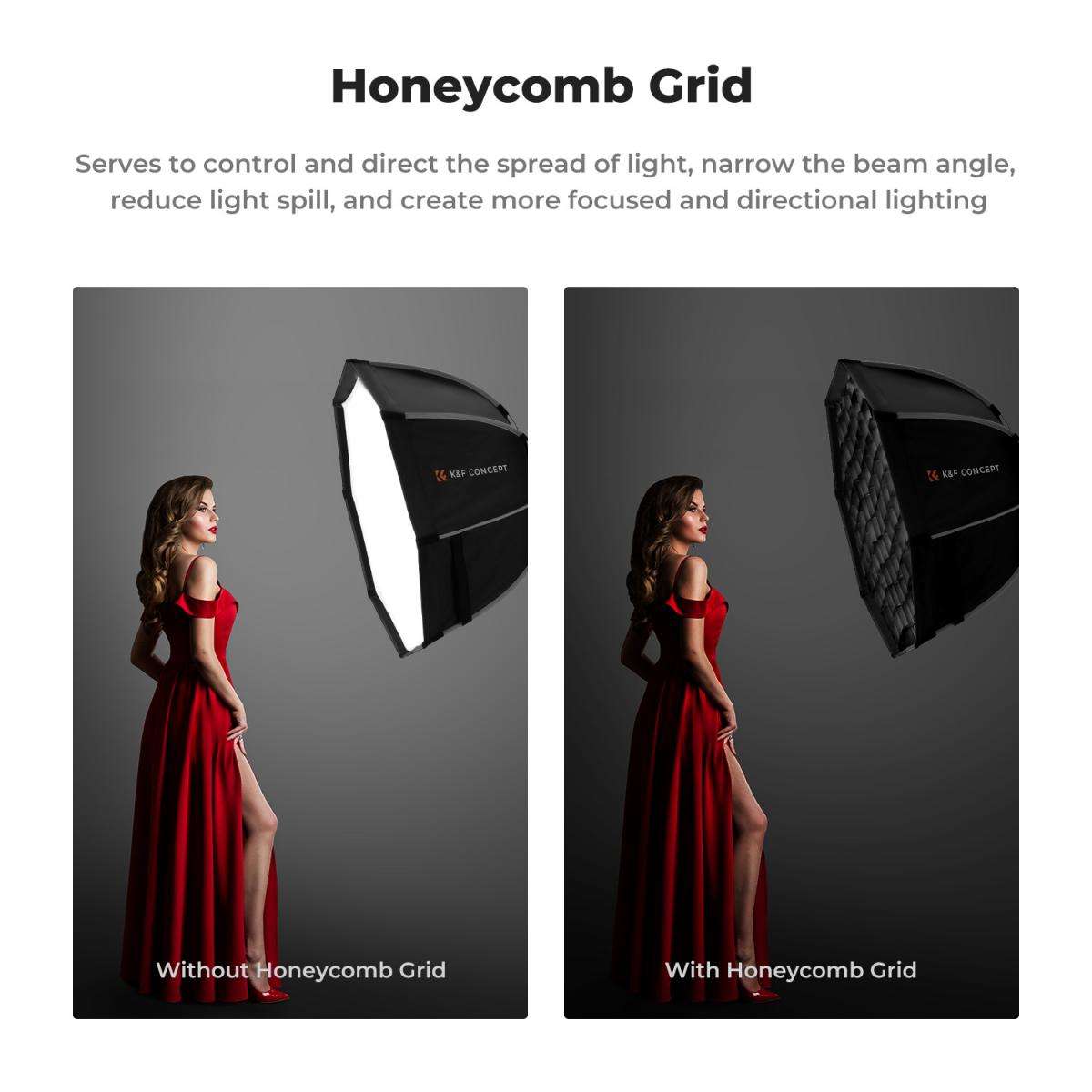 K&F Octagonal Softbox with Bowens Mount and Quick Clips - K&F 65cm Octagonal Softbox with Bowens ...