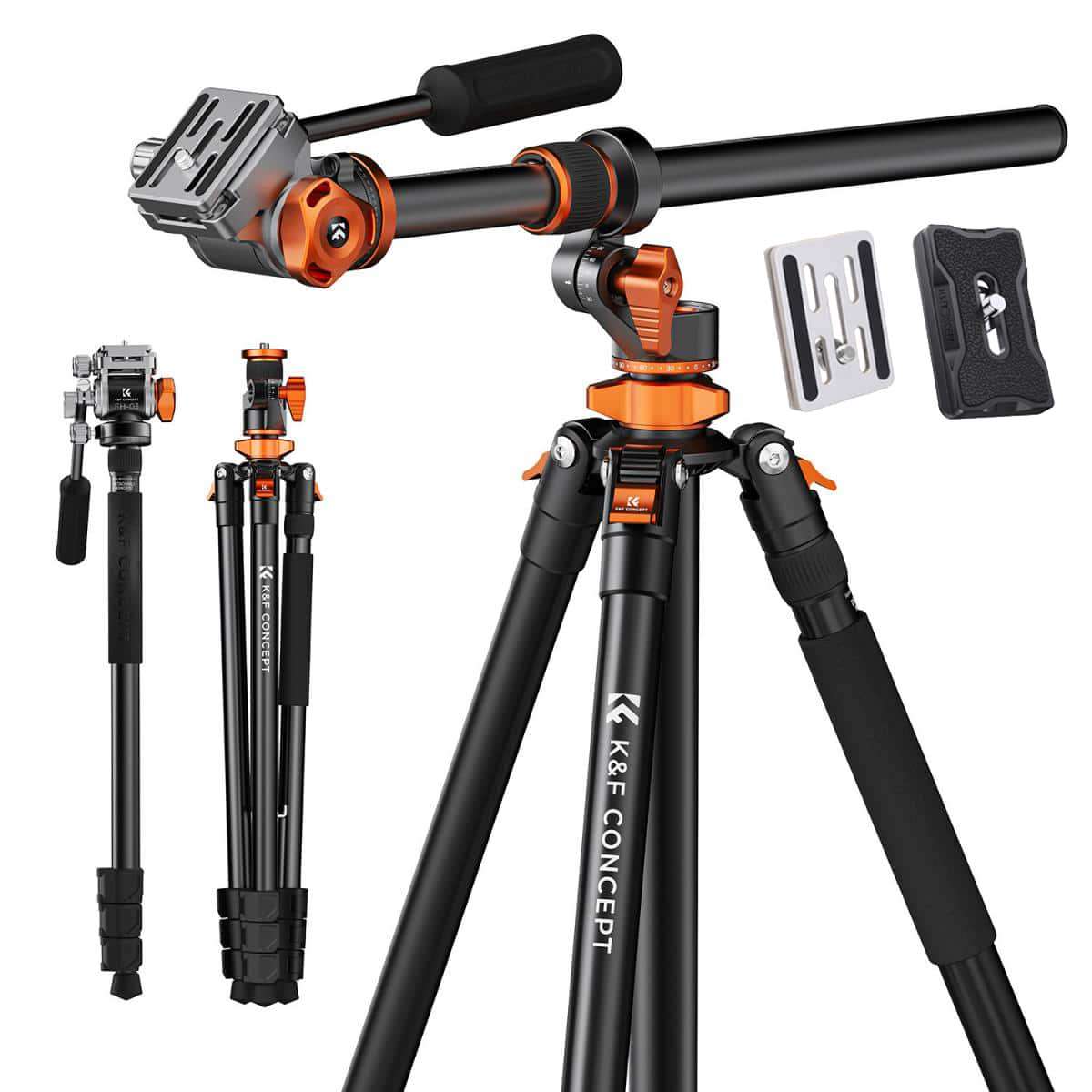 K&F Omni-Reach Video Tripod with Integrated Angle Arm & Monopod | KF09.137