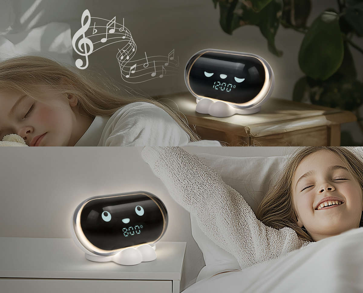 Muse Snoozy Kids Alarm Clock with Animated Eyes &amp; Progressive Wake Feature