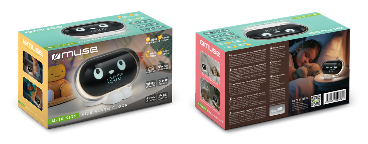Muse Snoozy Kids Alarm Clock with Animated Eyes &amp; Progressive Wake Feature