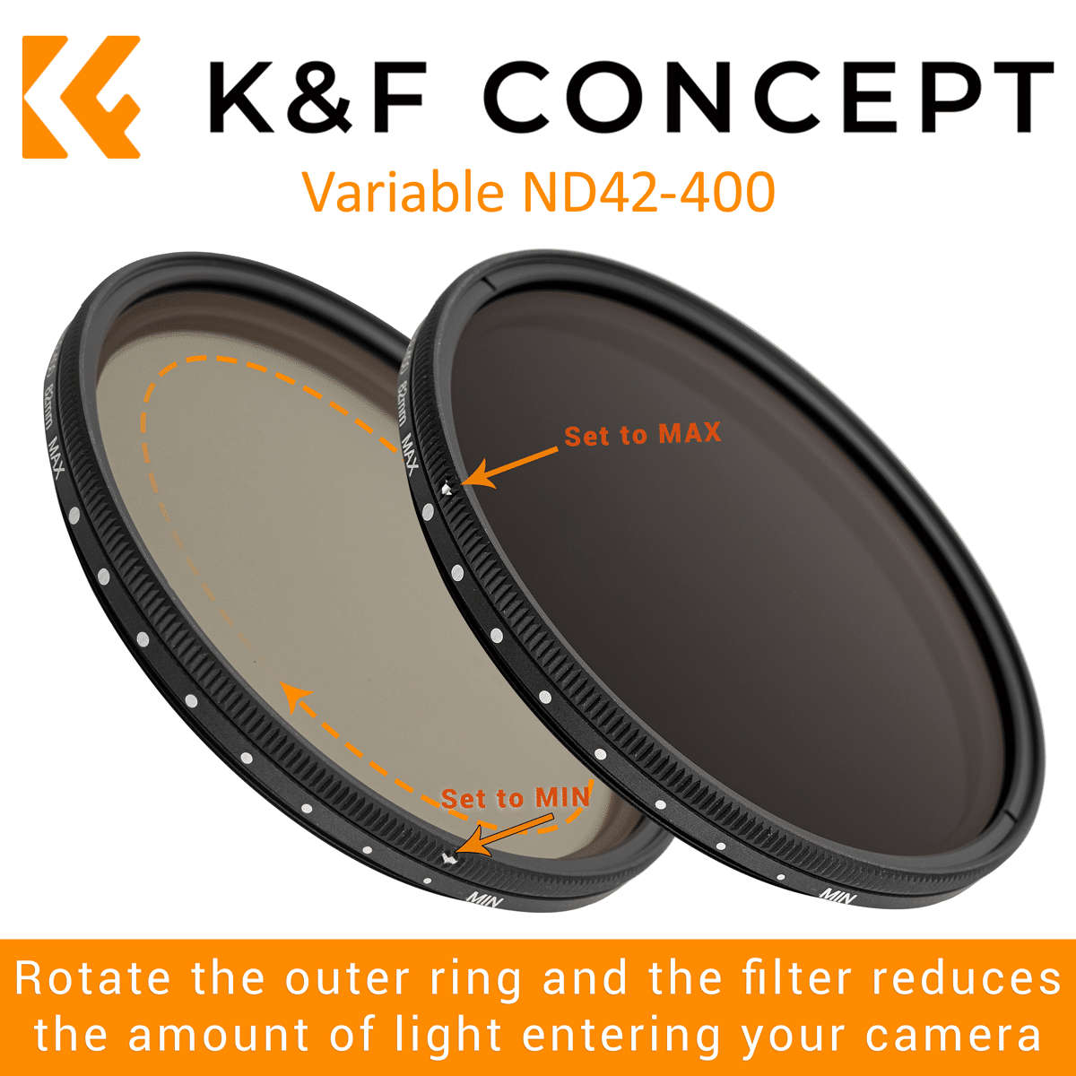 KF01.1406 | K&F 82mm Variable ND 2-ND400 Filter Classic Series