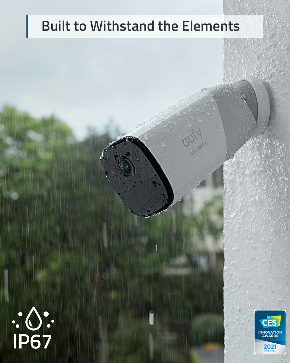 Eufy Cam 2 Pro Security Cameras (2 x 2K Cameras + Homebase Kit) - White