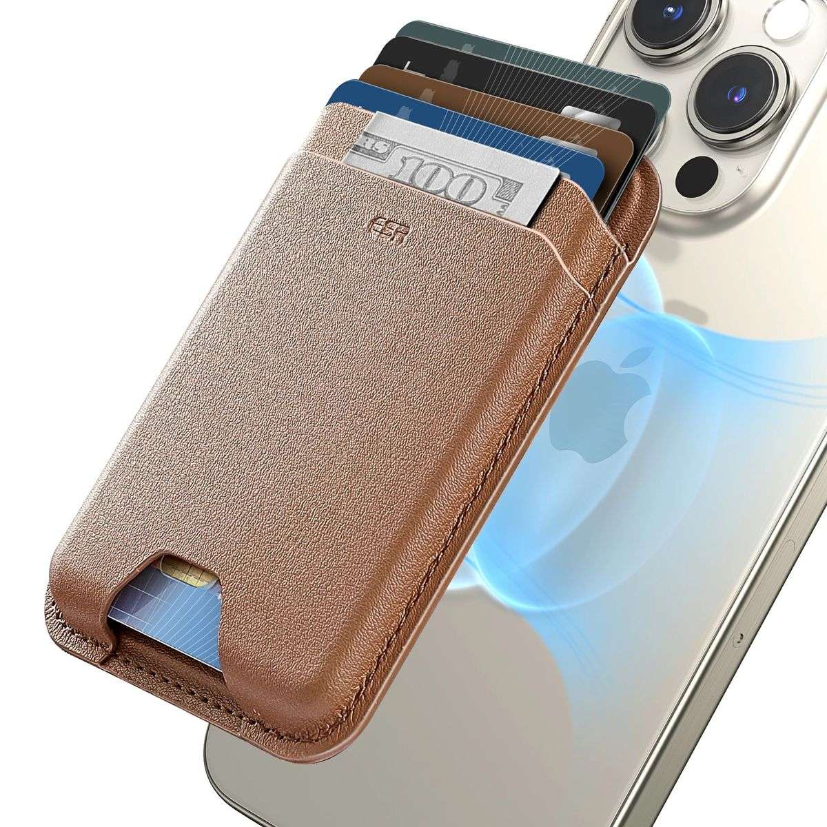 ESR Boost MagSafe Wallet Compatible with iPhone 16 / 15 / 14 / 13 / 12 Series - Caramel Brown