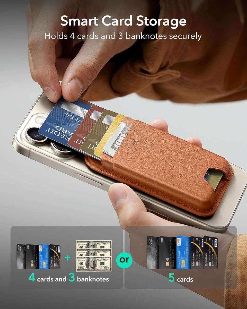 ESR Boost MagSafe Wallet Compatible with iPhone 16 / 15 / 14 / 13 / 12 Series - Caramel Brown