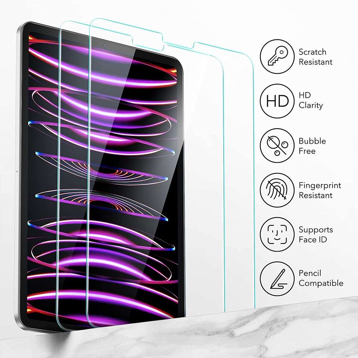 ESR Tempered-Glass Screen Protector for iPad Pro 12.9 - 2 Pack