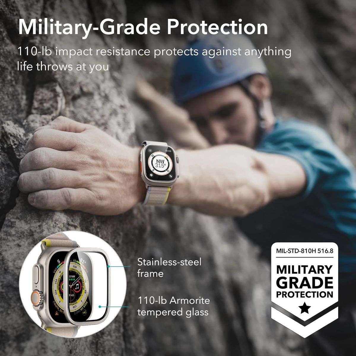 ESR Armorite Apple Watch Ultra/Ultra 2 Screen Protector (2022/23) - 2 Pack