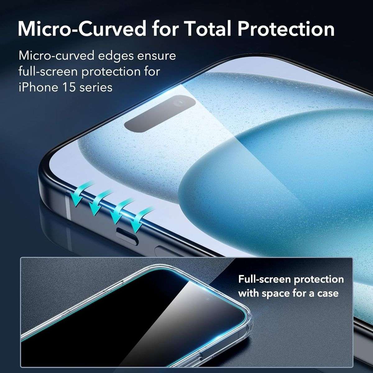 ESR Armorite Glass Screen Protector for iPhone 15 Plus