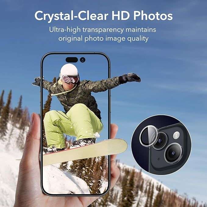 ESR Armorite Clear Camera Lens Protector for iPhone 15/15 Plus