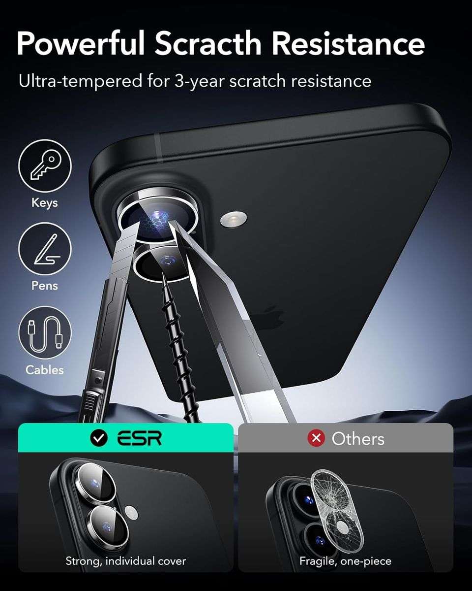 ESR Armorite Camera Lens Protector for iPhone 16/16 Plus Set