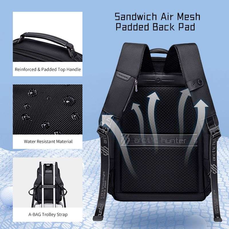 ArcticHunter Stealth Business Backpack - Black