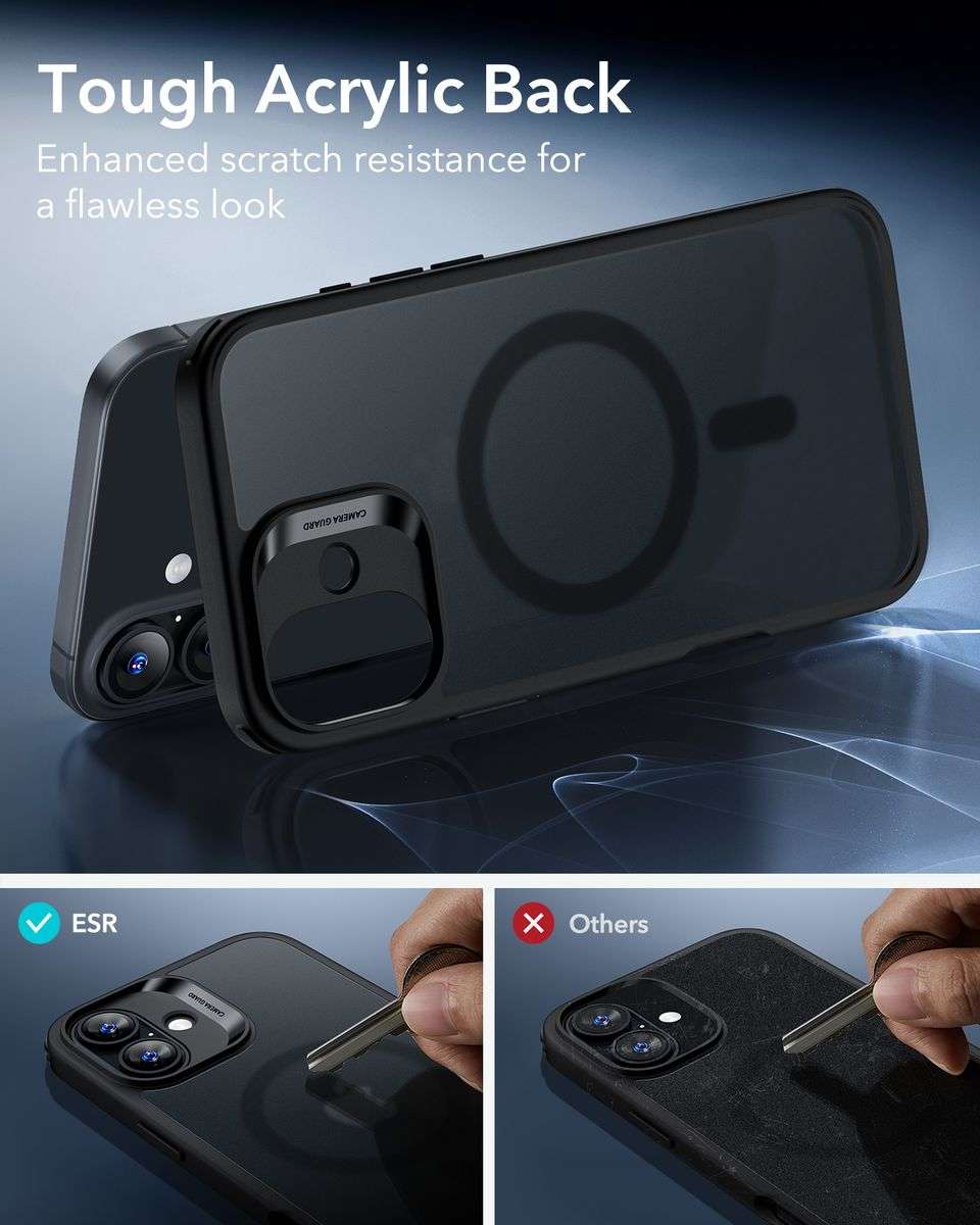 ESR Classic Hybrid MagSafe Cover for iPhone 16 / 16 Plus (HaloLock) - Frosted Black - iPhone 16