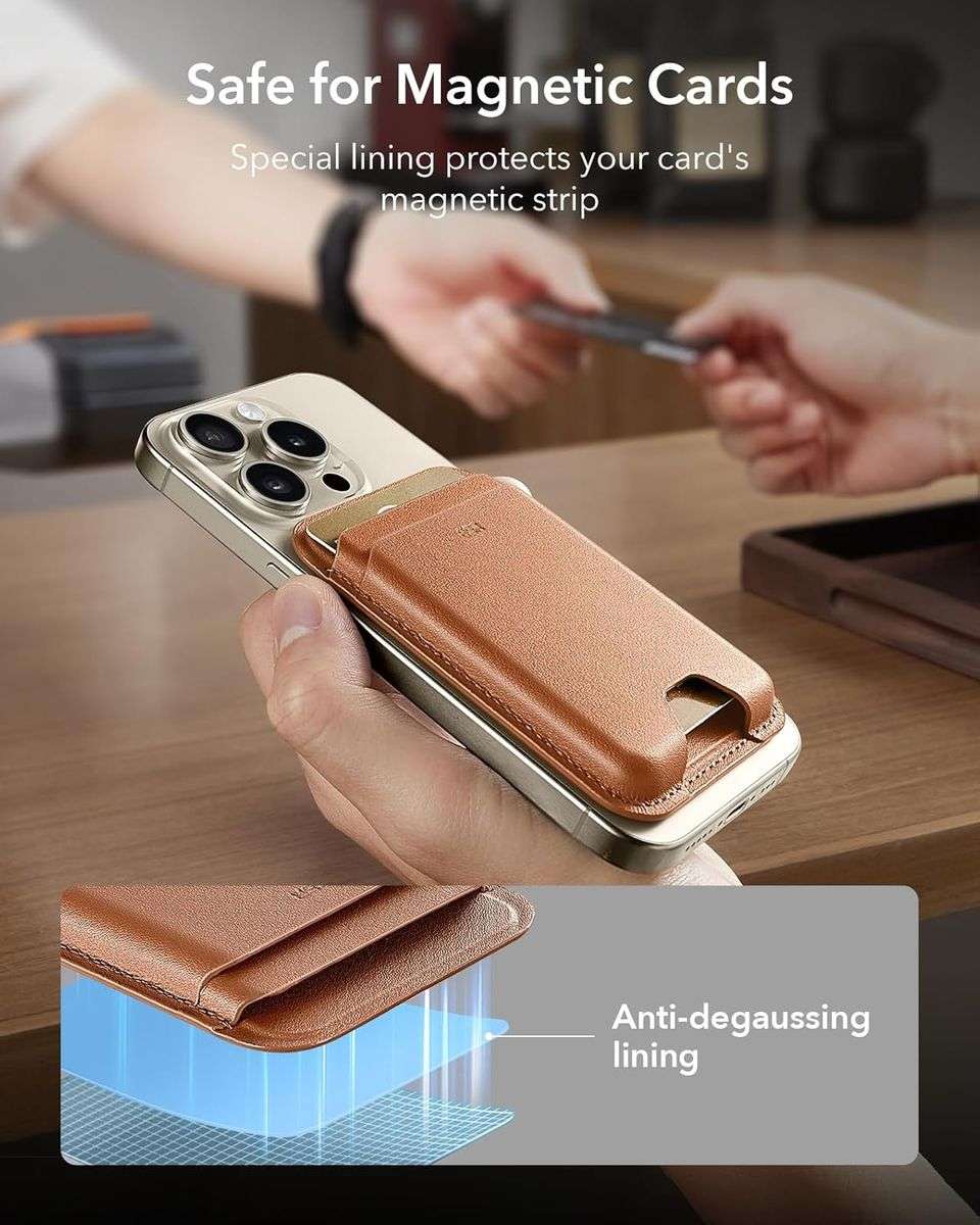 ESR Boost MagSafe Wallet Compatible with iPhone 16 / 15 / 14 / 13 / 12 Series - Caramel Brown