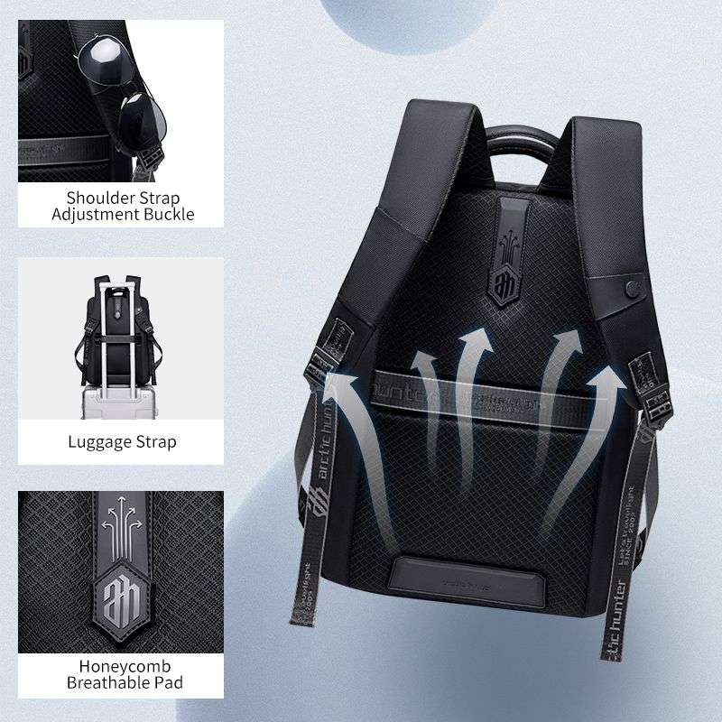 ArcticHunter Comet Multi-Functional Travel Laptop Backpack - Black