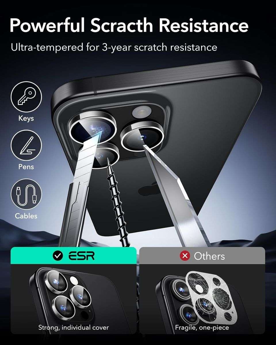 ESR Armorite Camera Lens Protector for iPhone 16 Pro Max/16 Pro Set