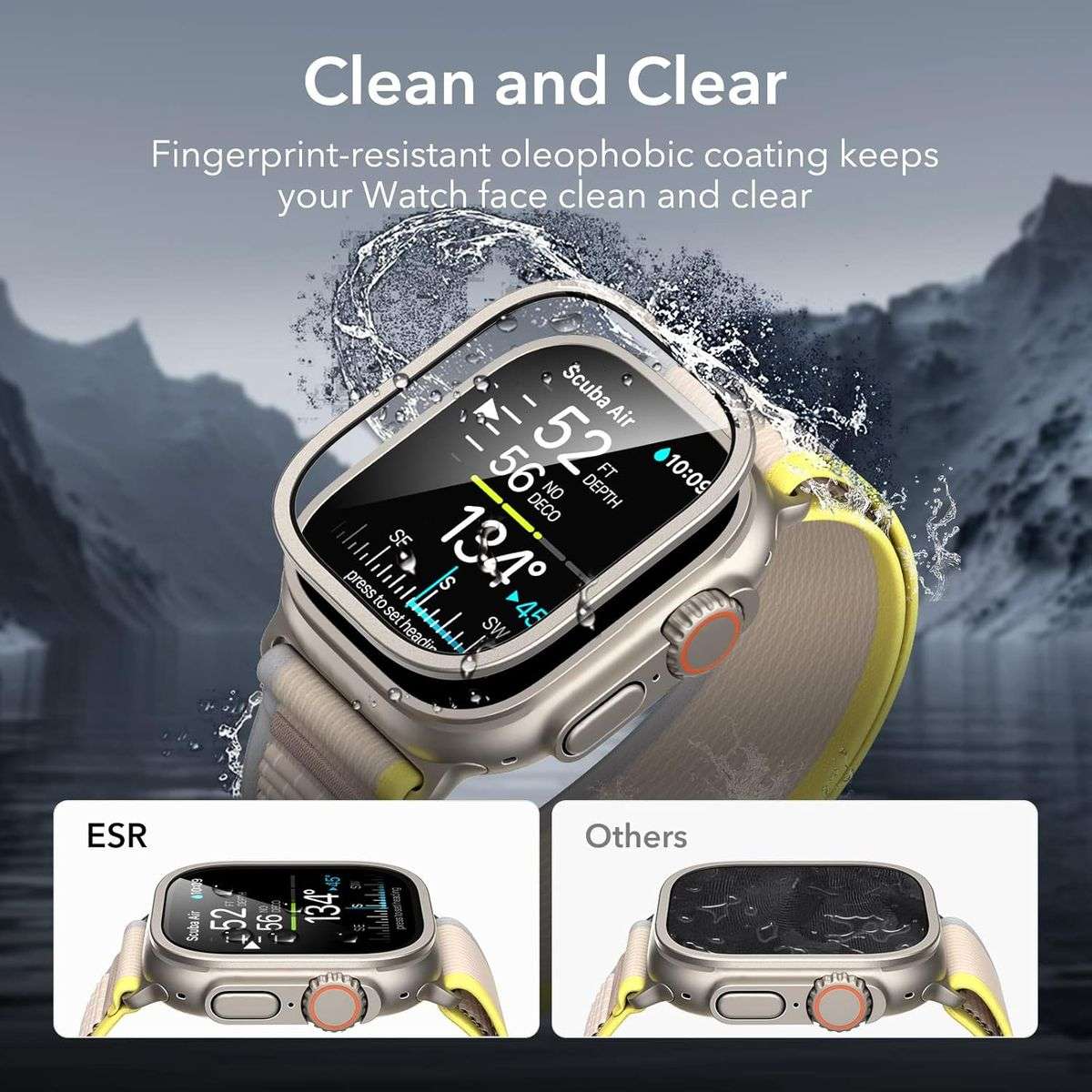 ESR Armorite Apple Watch Ultra/Ultra 2 Screen Protector (2022/23) - 2 Pack