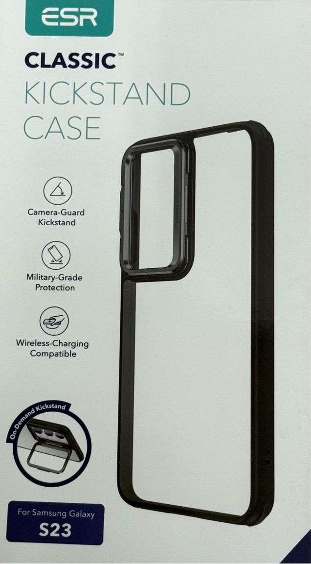 ESR Classic Kickstand Compatible with Galaxy S23/S23 Plus Case - ClearBlack - Samsung Galaxy S23+